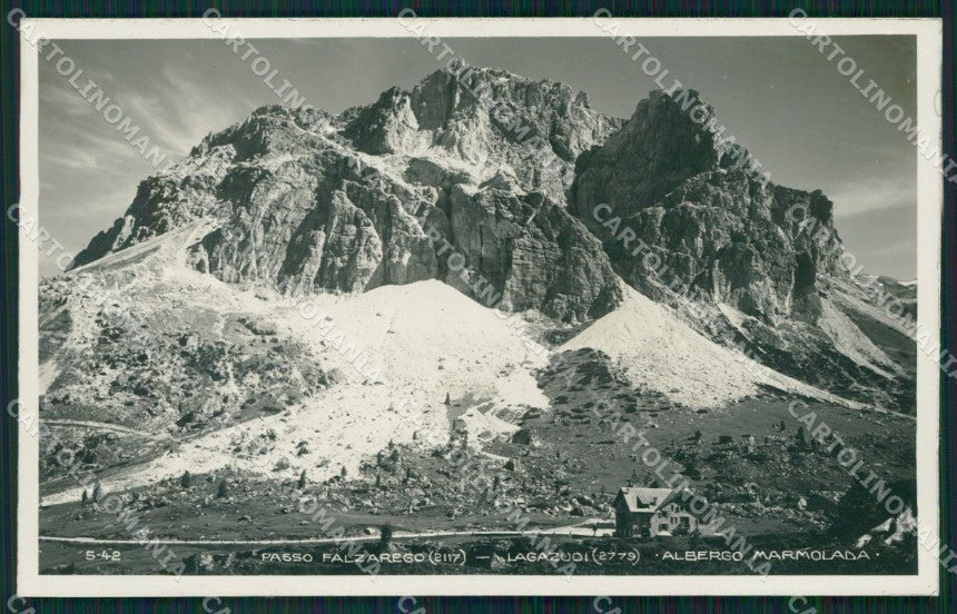 Belluno Albergo Marmolada Passo Falzarego Foto cartolina MT1258 – fronte