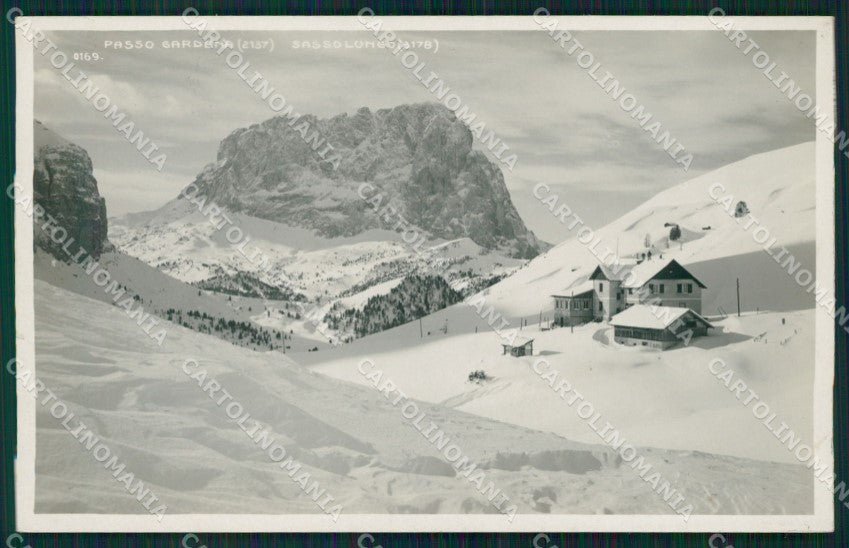 Bolzano Passo Sella Sassolungo Nevicata Foto cartolina MT1274 – fronte