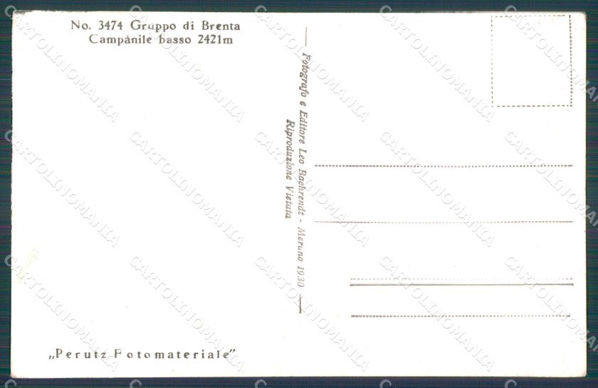 Trento Gruppo di Brenta Campanile Basso Foto cartolina MT1297 – retro