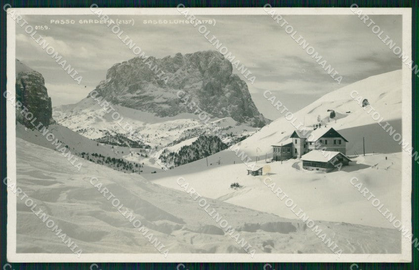 Bolzano Passo Gardena Sassolungo Nevicata Foto cartolina MT1305 – fronte
