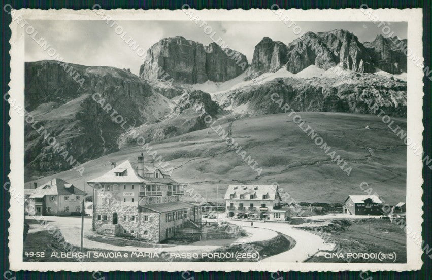 Trento Passo Pordoi Cima di Alberghi Savoia e Maria Cai Foto cartolina MT1306 – fronte