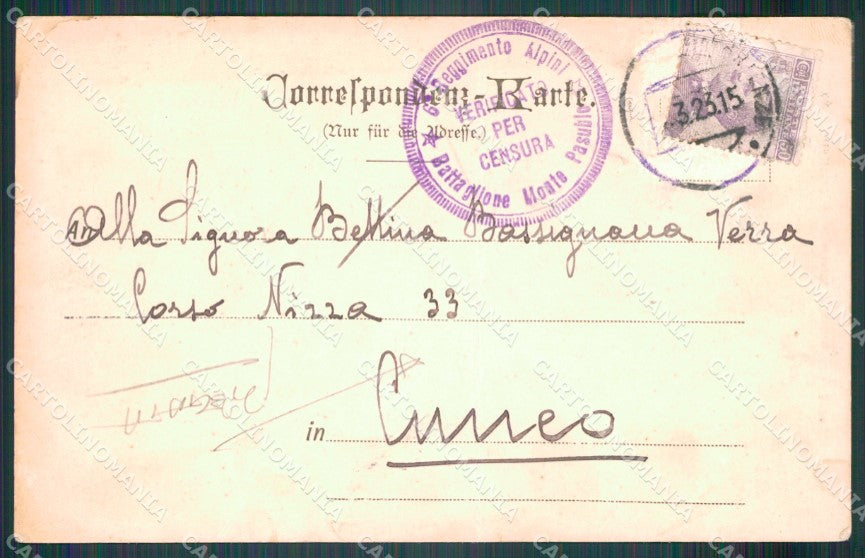 Bolzano Brennero PIEGATA ABRASA PIEGHINE cartolina MT1318 – retro