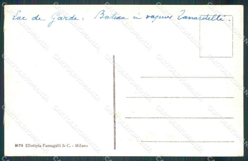 Trento Lago di Garda Piroscafo Zanardelli cartolina MT1321 – retro