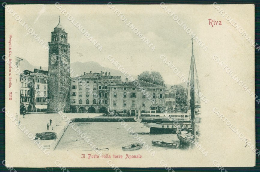 Trento Riva del Garda Lago di Torre Aponale REINCOLLATA cartolina MT1327 – fronte