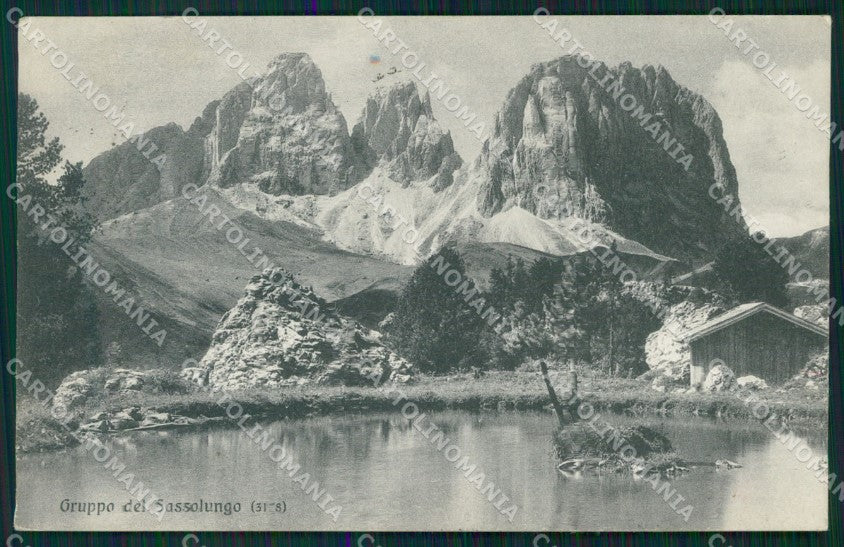 Trento Passo Pordoi Sassolungo PIEGA cartolina MT1338 – fronte