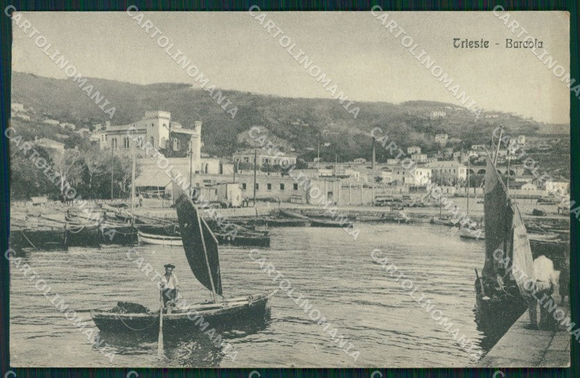 Trieste Barcola Barche cartolina MT1343 – fronte