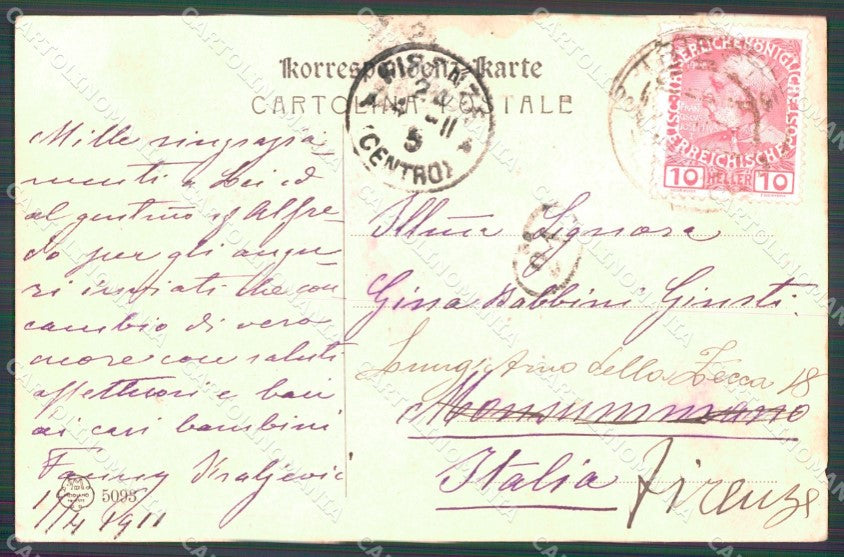 Trieste Barcola Porto Barche ABRASA cartolina MT1344 – retro