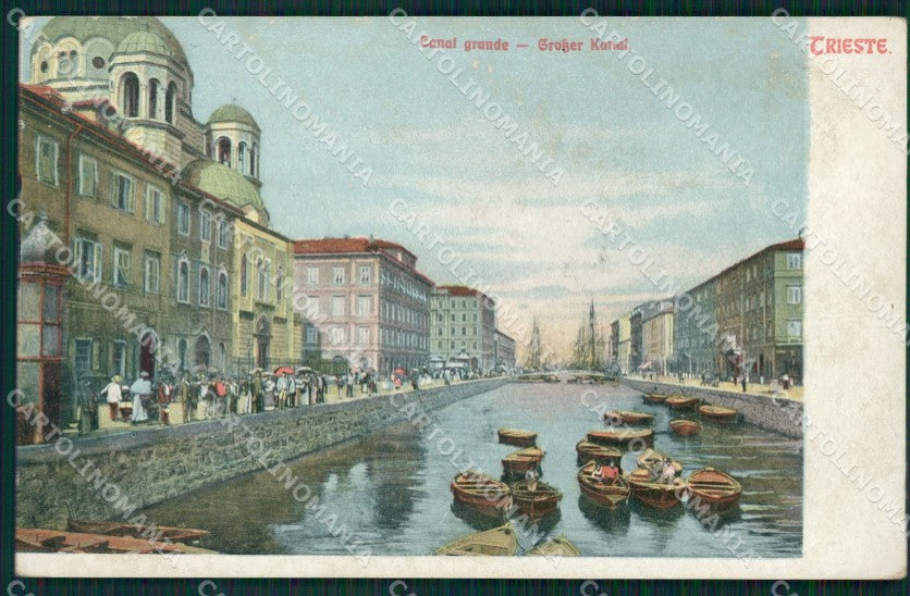 Trieste città Canal Grande Barche cartolina MT1345 – fronte