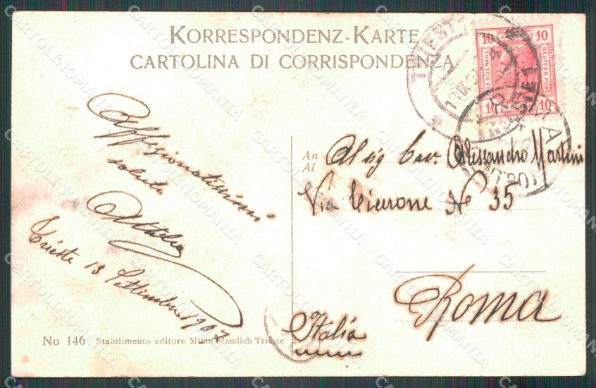 Trieste città Canal Grande Barche cartolina MT1345 – retro