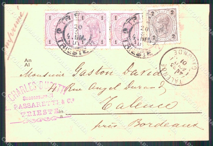 Trieste città Teatro Giuseppe Verdi Carrozze cartolina MT1350 – retro