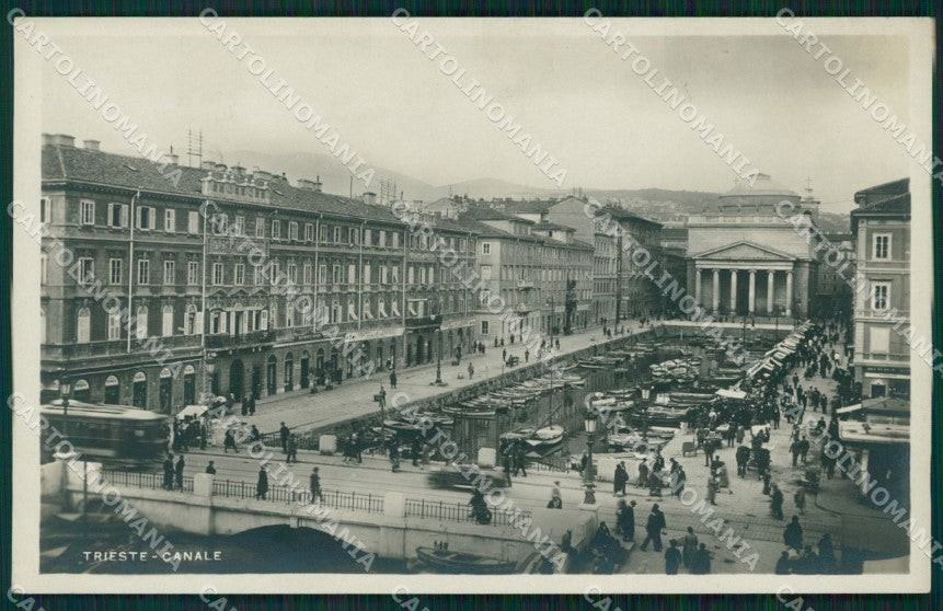 Triste città Canale Tram Foto cartolina MT1367 – fronte