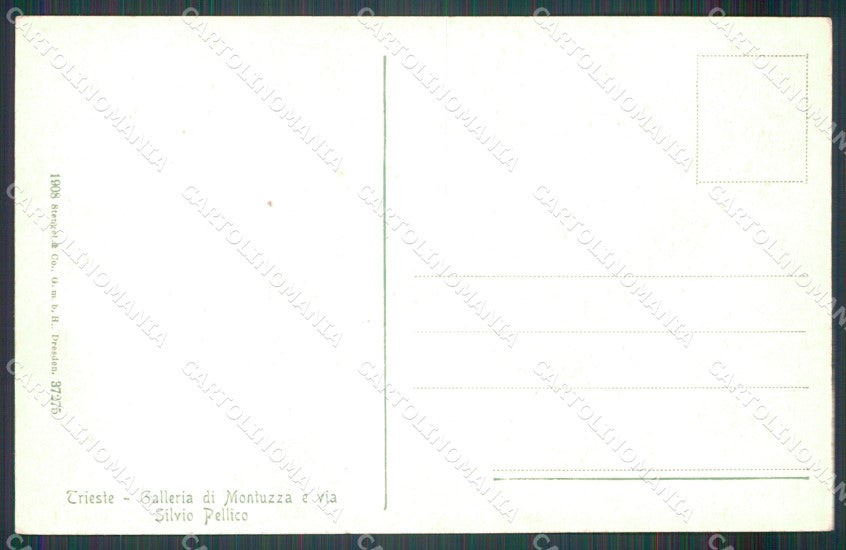 Trieste città Galleria Montuzza Carrozze cartolina MT1374 – retro