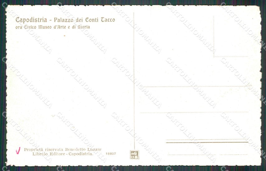 Slovenia Capodistria Palazzo Tacco cartolina MT1412 – retro