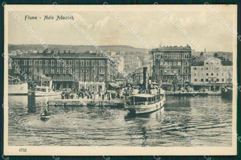 Croazia Fiume Molo Adamich Barche cartolina MT1422 – fronte