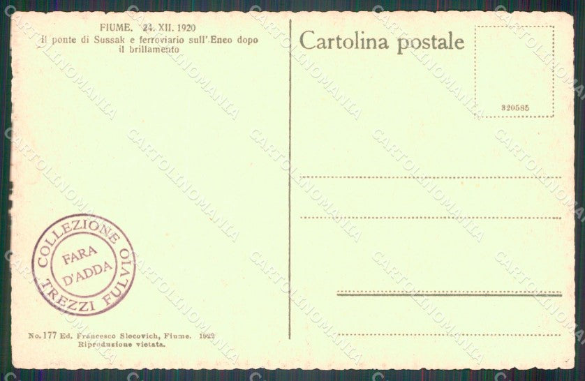 Croazia Fiume Rovine di Guerra cartolina MT1430 – retro
