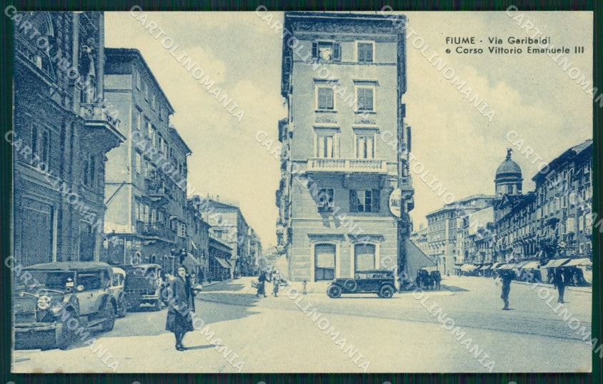 Croazia Fiume Via Garibaldi Auto cartolina MT1434 – fronte