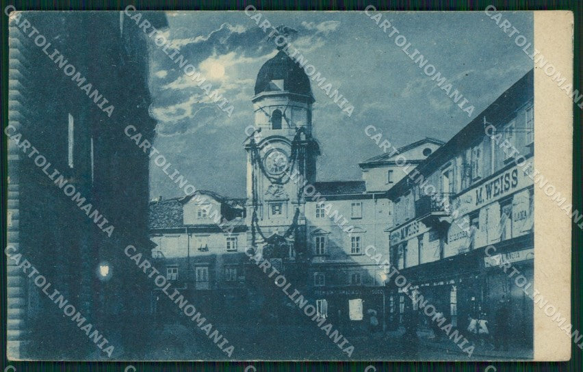 Croazia Fiume Torre Civica Chiaro di Luna cartolina MT1436 – fronte