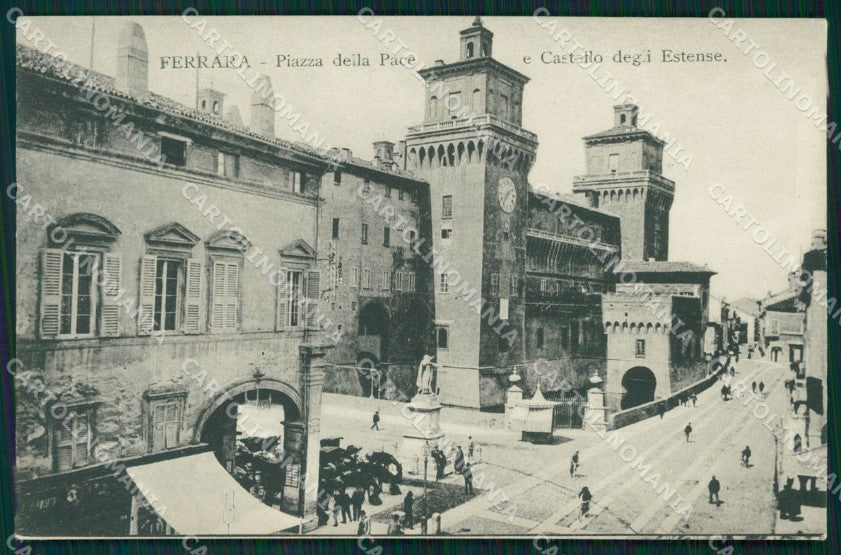 Ferrara città Piazza della Pace Castello Estense cartolina MT1461 – fronte