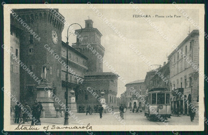 Ferrara città Piazza dell Pace Tram cartolina MT1462 – fronte