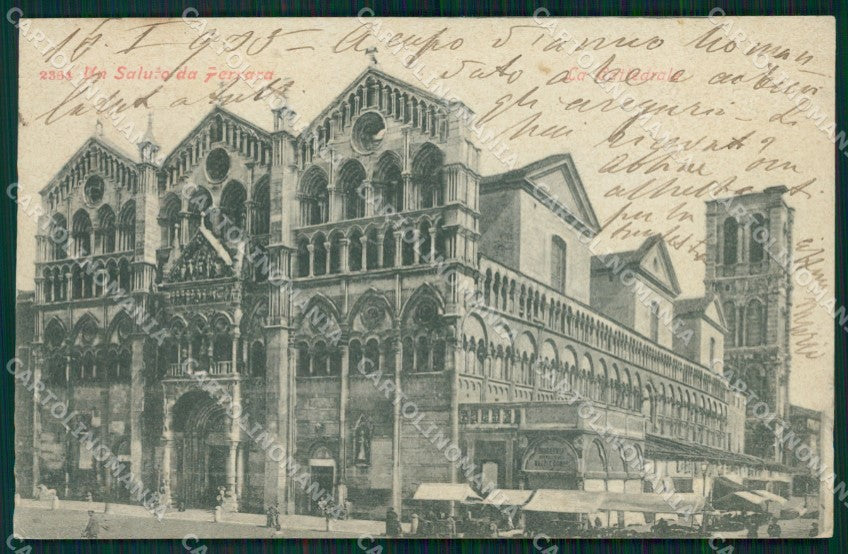 Ferrara città Cattedrale Mercato PIEGHE cartolina MT1464 – fronte