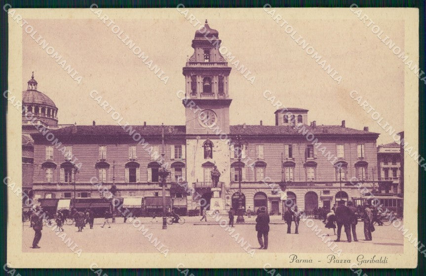 Parma città Piazza Garibaldi Tram cartolina MT1475 – fronte