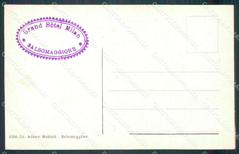 Parma Salsomaggiore Grand Hotel Milan cartolina MT1478 – retro