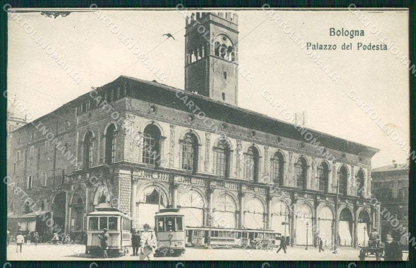 Bologna città Palazzo del Podestà Tram cartolina MT1507 – fronte