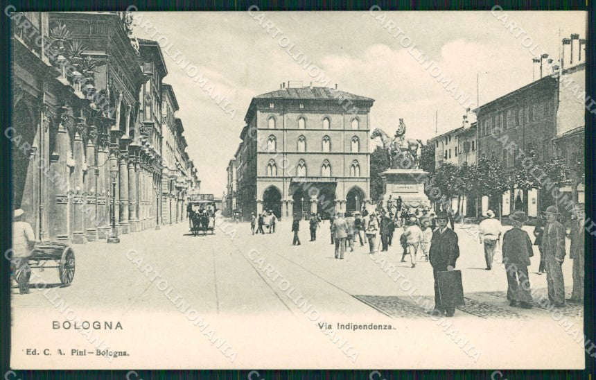Bologna città Via Indipendenza Tram cartolina MT1517 – fronte