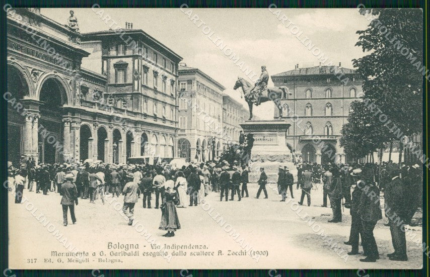Bologna città Via Indipendenza Garibaldi cartolina MT1518 – fronte