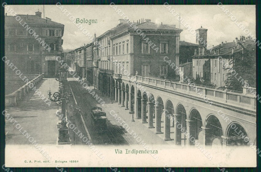 Bologna città Via Indipendenza Tram cartolina MT1519 – fronte