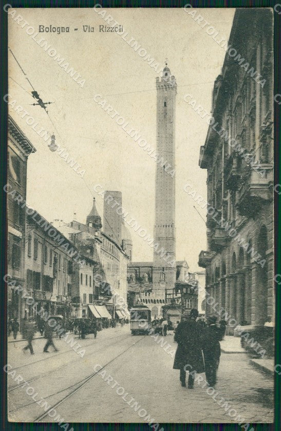 Bologna città Via Rizzoli Tram cartolina MT1525 – fronte