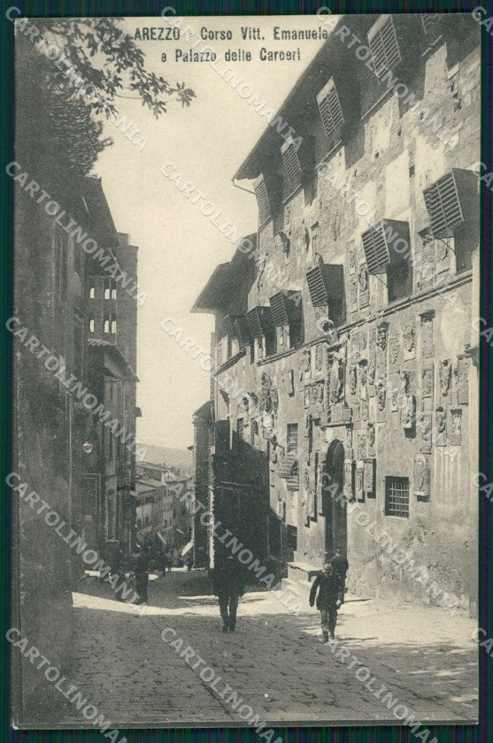 Arezzo città Corso Vittorio Emanuele Carceri cartolina MT1534 – fronte