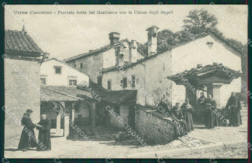 Arezzo Verna Casentino Chiesa degli Angeli Frati cartolina MT1535 – fronte