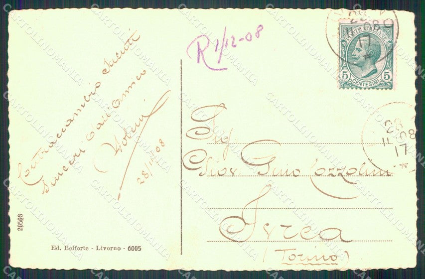 Livorno città Il Fanale Barche cartolina MT1545 – retro