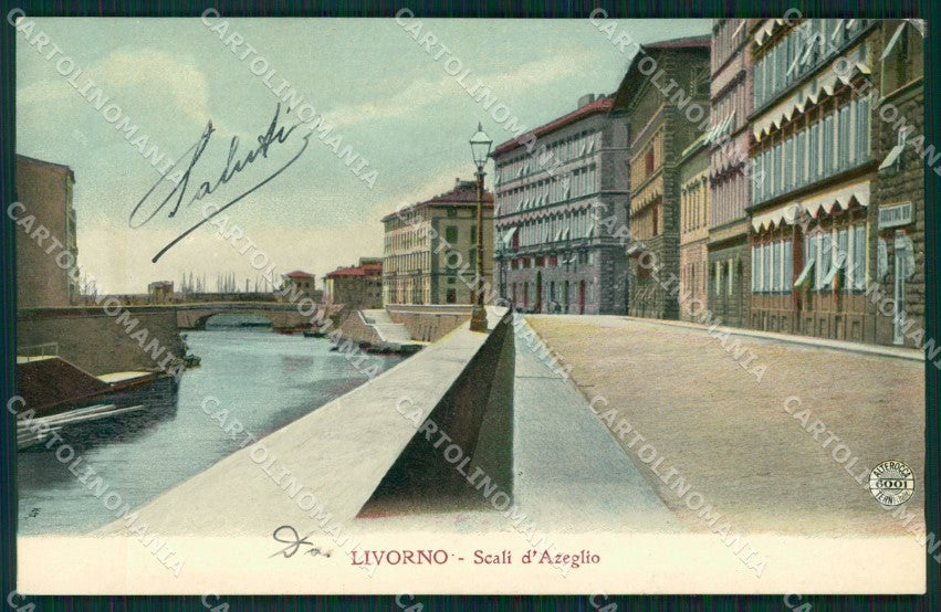 Livorno città Scali d'Azeglio Alterocca 6001 cartolina MT1548 – fronte