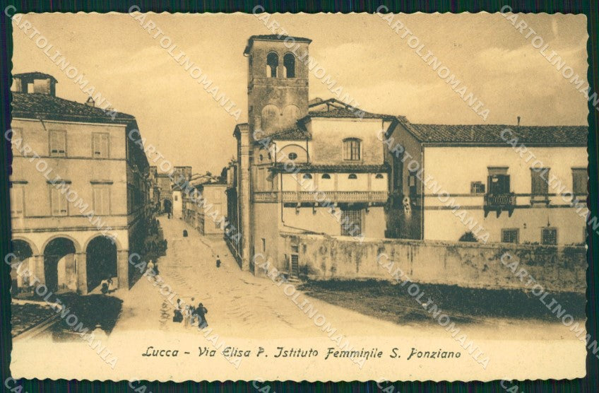 Lucca città Via Elisa Istituto San Ponziano cartolina MT1560 – fronte