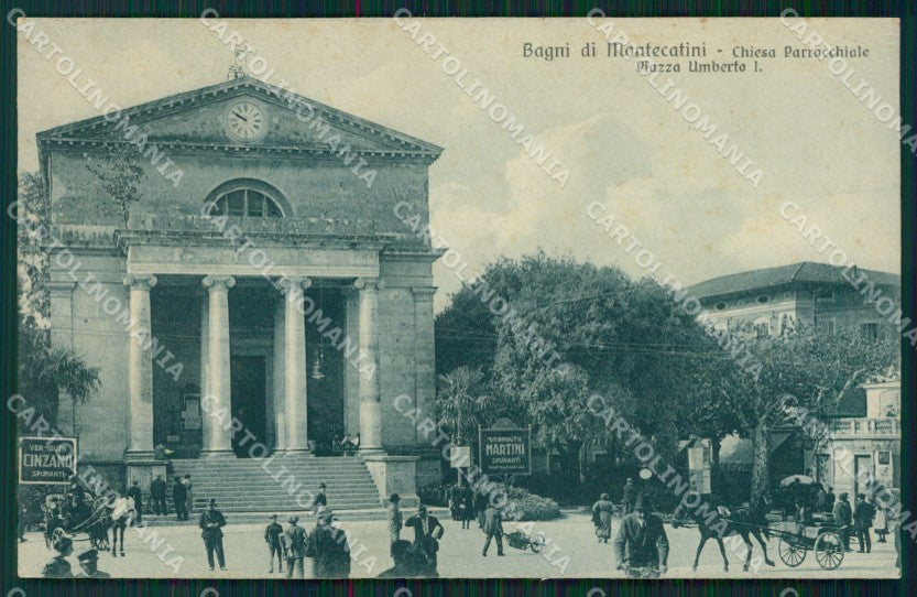 Pistoia Montecatini Terme Bagni di Chiesa Parrocchiale Carrozze cartolina MT1575 – fronte