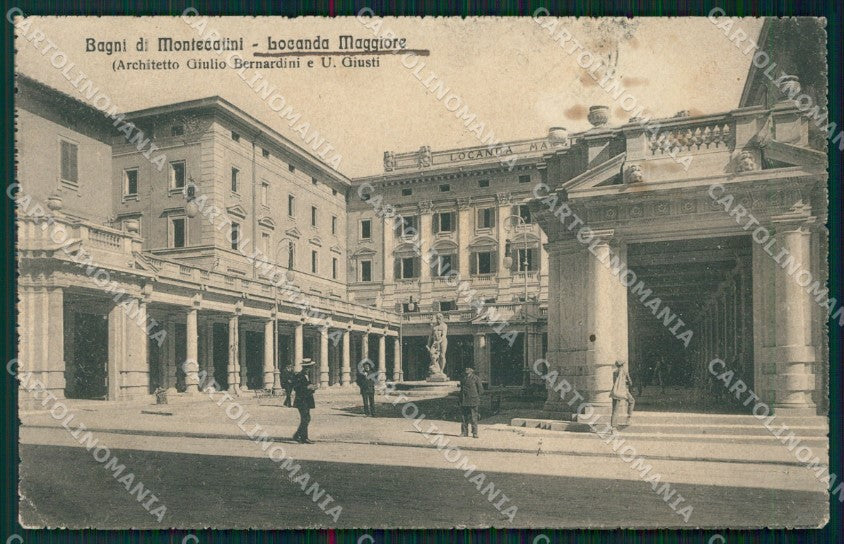 Pistoia Montecatini Locanda Maggiore Bernardini Giusti PIEGHINA cartolina MT1576 – fronte