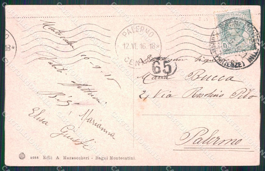 Pistoia Montecatini Alto cartolina MT1580 – retro