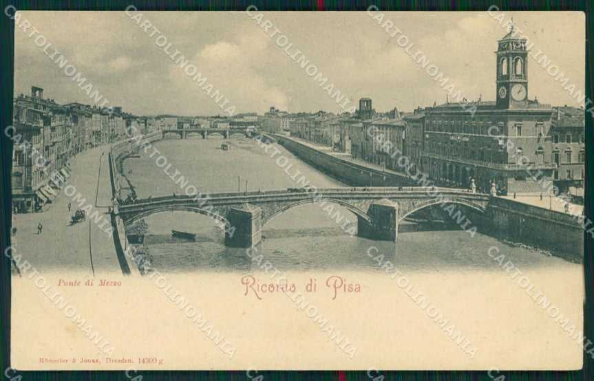 Pisa città Ponte di Mezzo PIEGHINA cartolina MT1582 – fronte