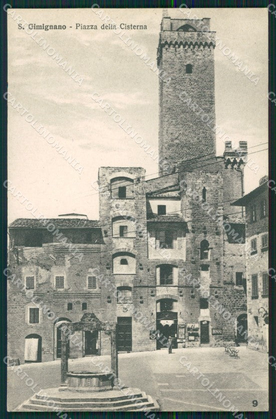 Siena San Gimignano Piazza della Cisterna cartolina MT1610 – fronte