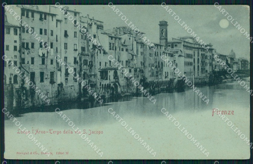 Firenze città Lungarno Chiaro di Luna cartolina MT1626 – fronte