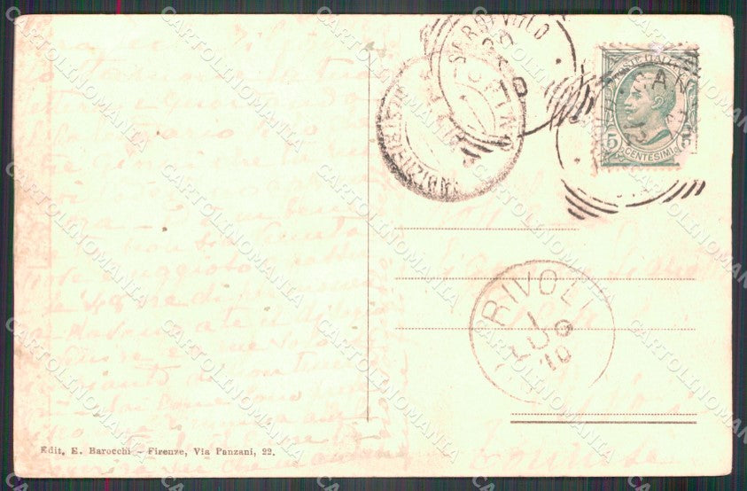 Firenze città Rive dell'Arno Pecore PIEGHINE cartolina MT1654 – retro