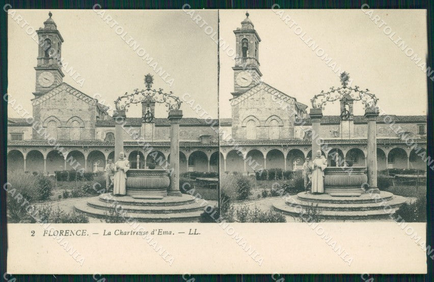 Firenze città Certosa d'Ema Stereoview cartolina MT1660 – fronte