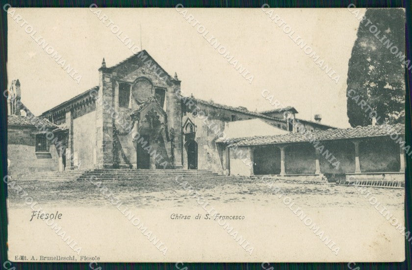 Firenze Fiesole Chiesa San Francesco ABRASA cartolina MT1677 – fronte