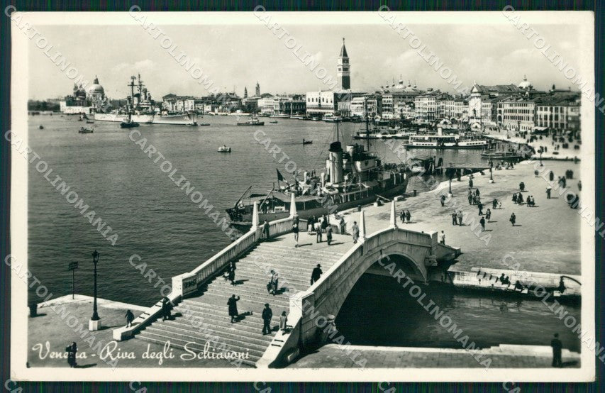 Venezia città Riva degli Schiavoni Battello Foto cartolina MT1695 – fronte