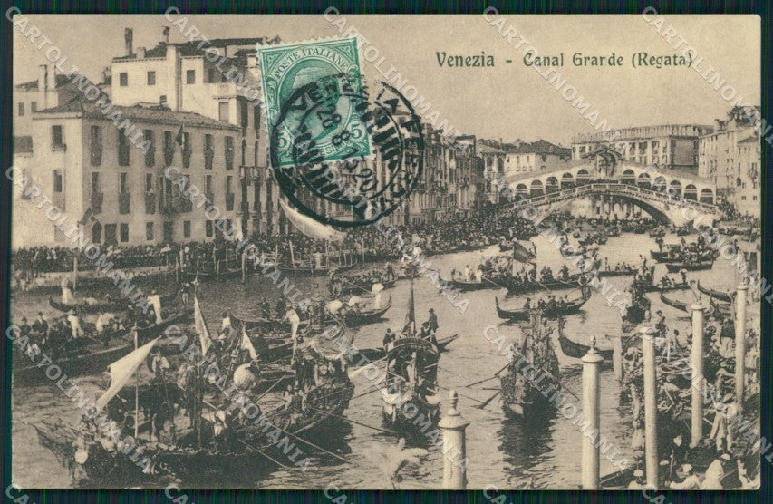 Venezia città Canal Grande Regata Gondole cartolina MT1701 – fronte