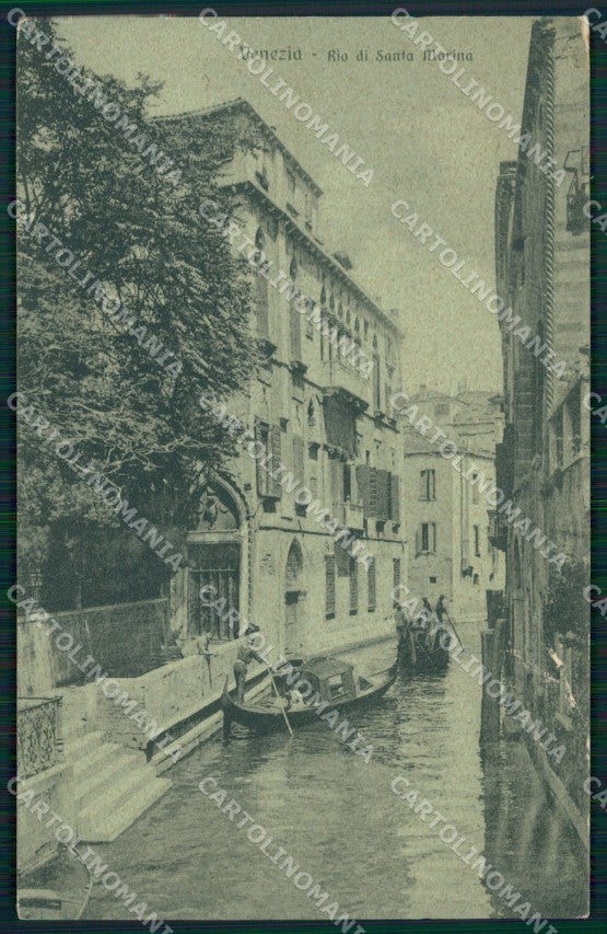 Venezia città Rio di Santa Marina Gondola ABRASA cartolina MT1716 – fronte