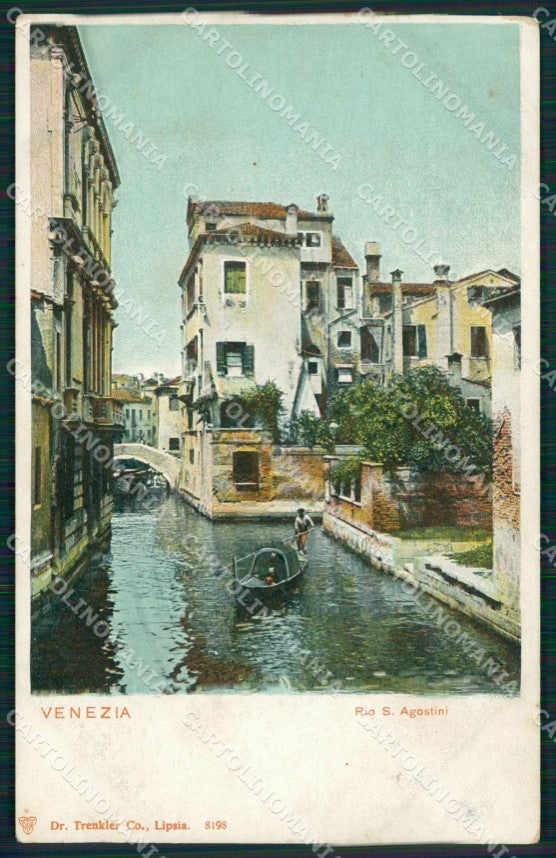 Venezia città Rio Sant'Agostini Gondola cartolina MT1719 – fronte