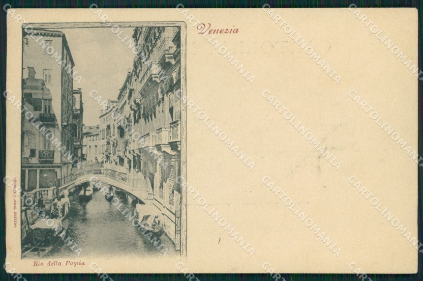 Venezia città Rio della Paglia Gondole cartolina MT1720 – fronte